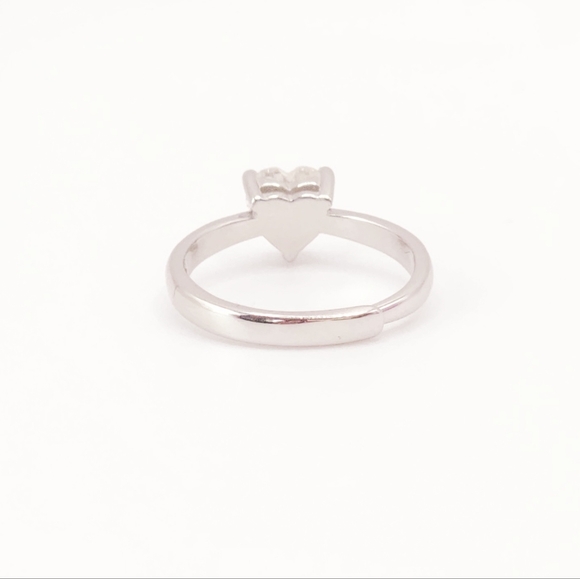 1 carat Heart Solitaire Moissanite Adjustable Ring - Picture 7 of 8
